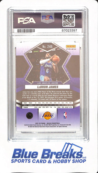 2021 Panini Mosaic - LeBron James - Basketball - Los Angeles Lakers - # 246 - Red Mosaic - PSA 10