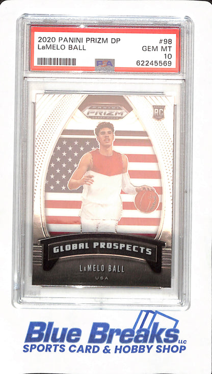 2020 Panini Prizm Draft Picks - Klay Thompson - # 98 - Rookie - Basketball - Global Prospects - PSA 10