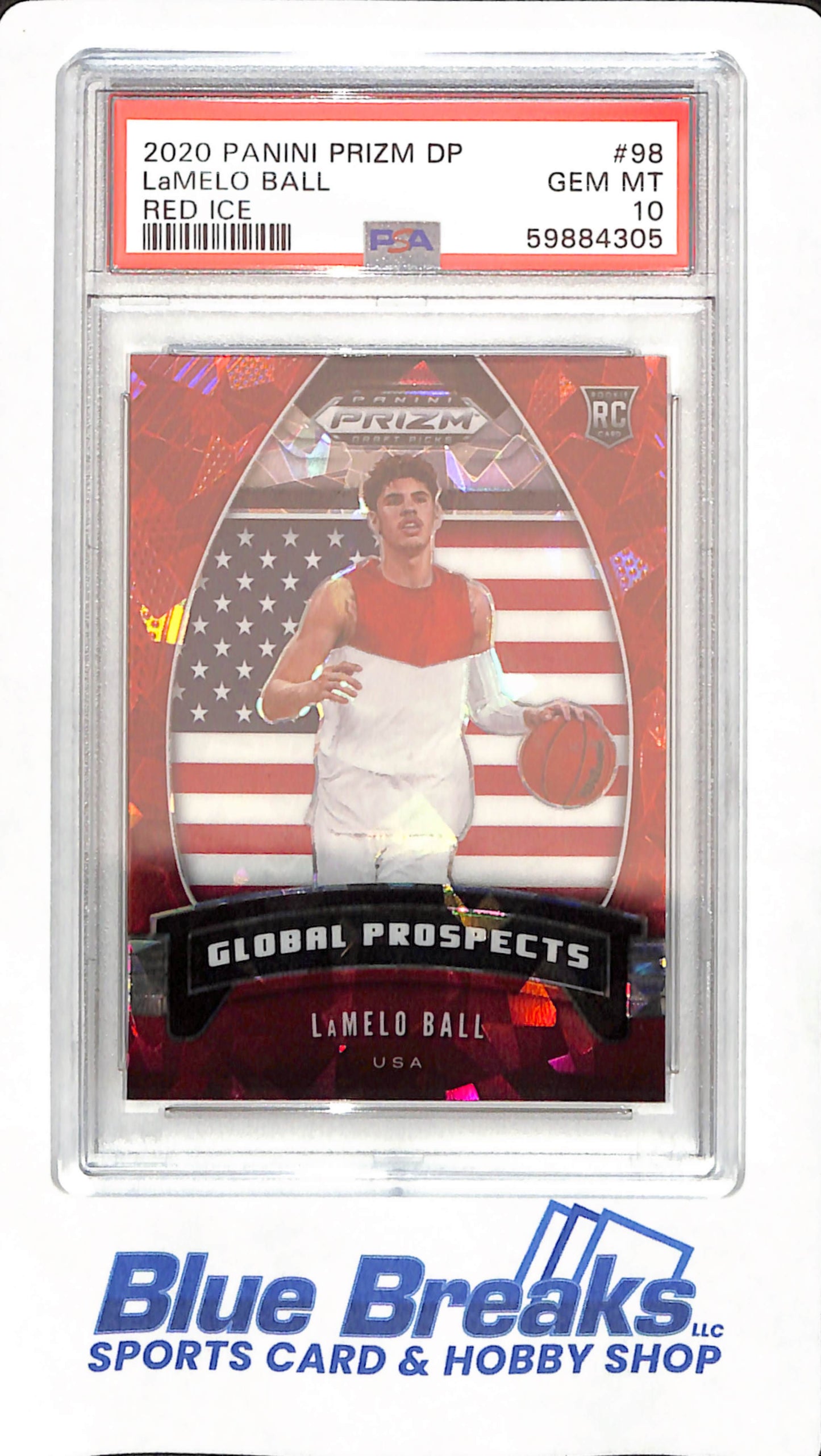 2020 Panini Prizm Draft Picks - Klay Thompson - # 98 - Rookie - Basketball - Red Ice - Global Prospects - PSA 10