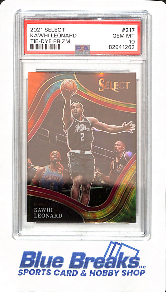 2021 Select - Kawhi Leonard - # 217 - Basketball - Los Angeles Clippers - Tie-Dye Prizm - 19/25 - PSA 10