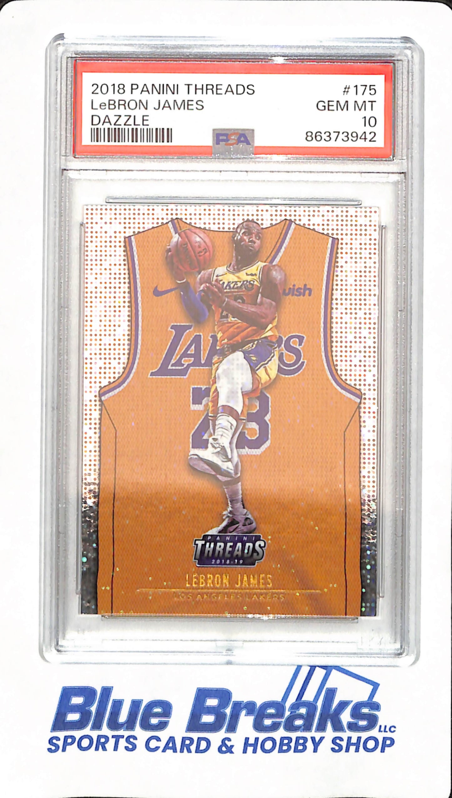 2018 Panini Threads - LeBron James - # 175 - Basketball - Los Angeles Lakers - Dazzle - PSA 10