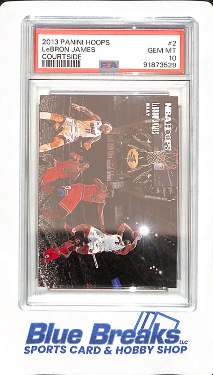 2013 Panini Hoops - LeBron James - Basketball - Miami Heat - # 2 - Courtside - PSA 10