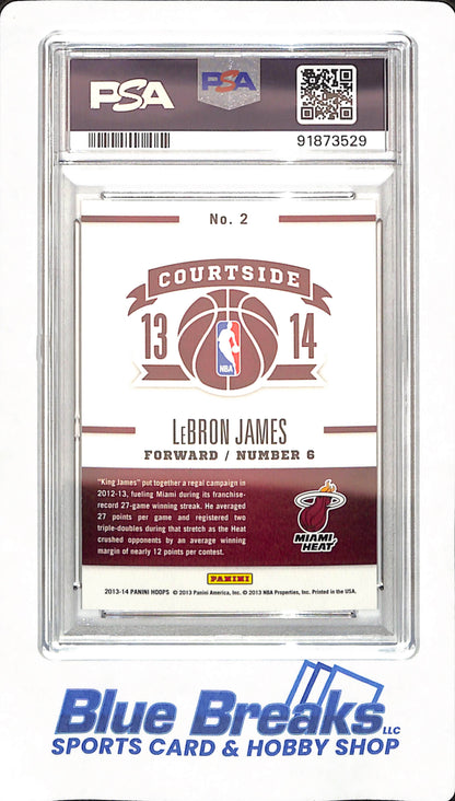 2013 Panini Hoops - LeBron James - Basketball - Miami Heat - # 2 - Courtside - PSA 10