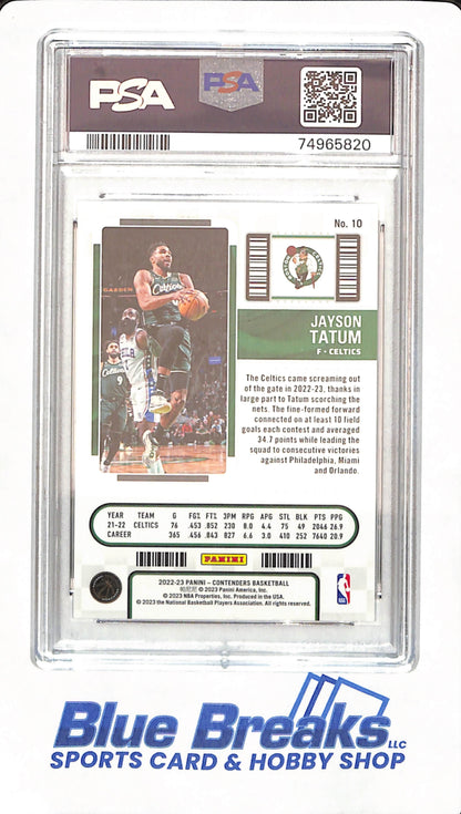 2022 Panini Contenders - Jayson Tatum - Basketball - Boston Celtics - # 10 - Cracked Ice - 16/25 - PSA 10