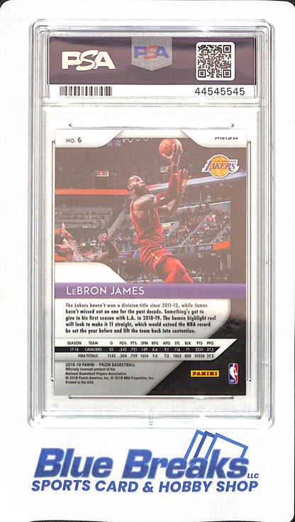 2018 Panini Prizm - LeBron James - Basketball - Los Angeles Lakers - #6 - Red / White / Blue - PSA 10