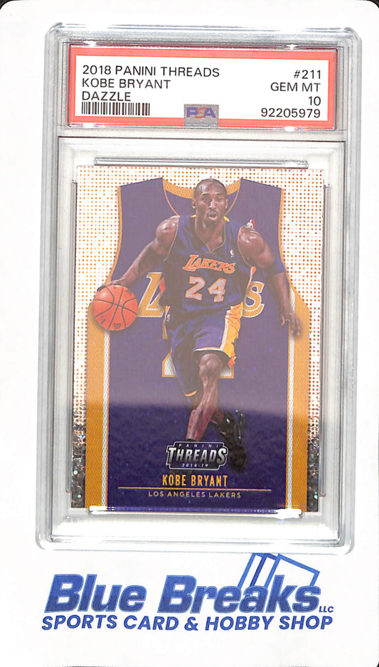 2018 Panini Threads - Kobe Bryant - Basketball - Los Angeles Lakers - # 211 - Dazzle - PSA 10