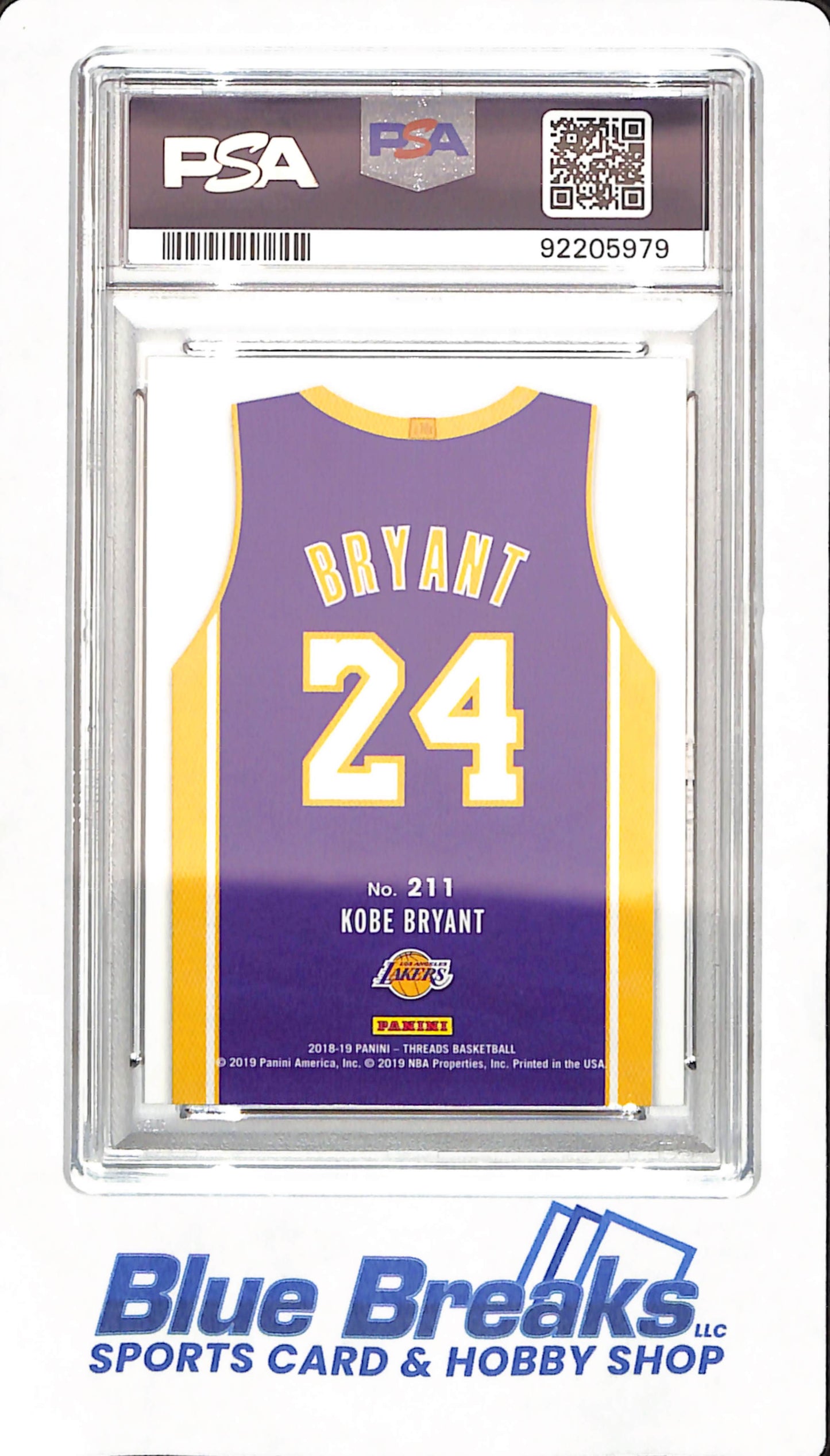 2018 Panini Threads - Kobe Bryant - Basketball - Los Angeles Lakers - # 211 - Dazzle - PSA 10