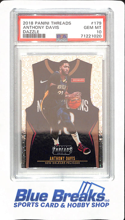 2018 Panini Threads - Anthony Davis - Basketball - New Orleans Pelicans - # 179 - Dazzle - PSA 10