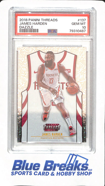 2018 Panini Threads - James Harden - Basketball - Houston Rockets - # 137 - Dazzle - PSA 10