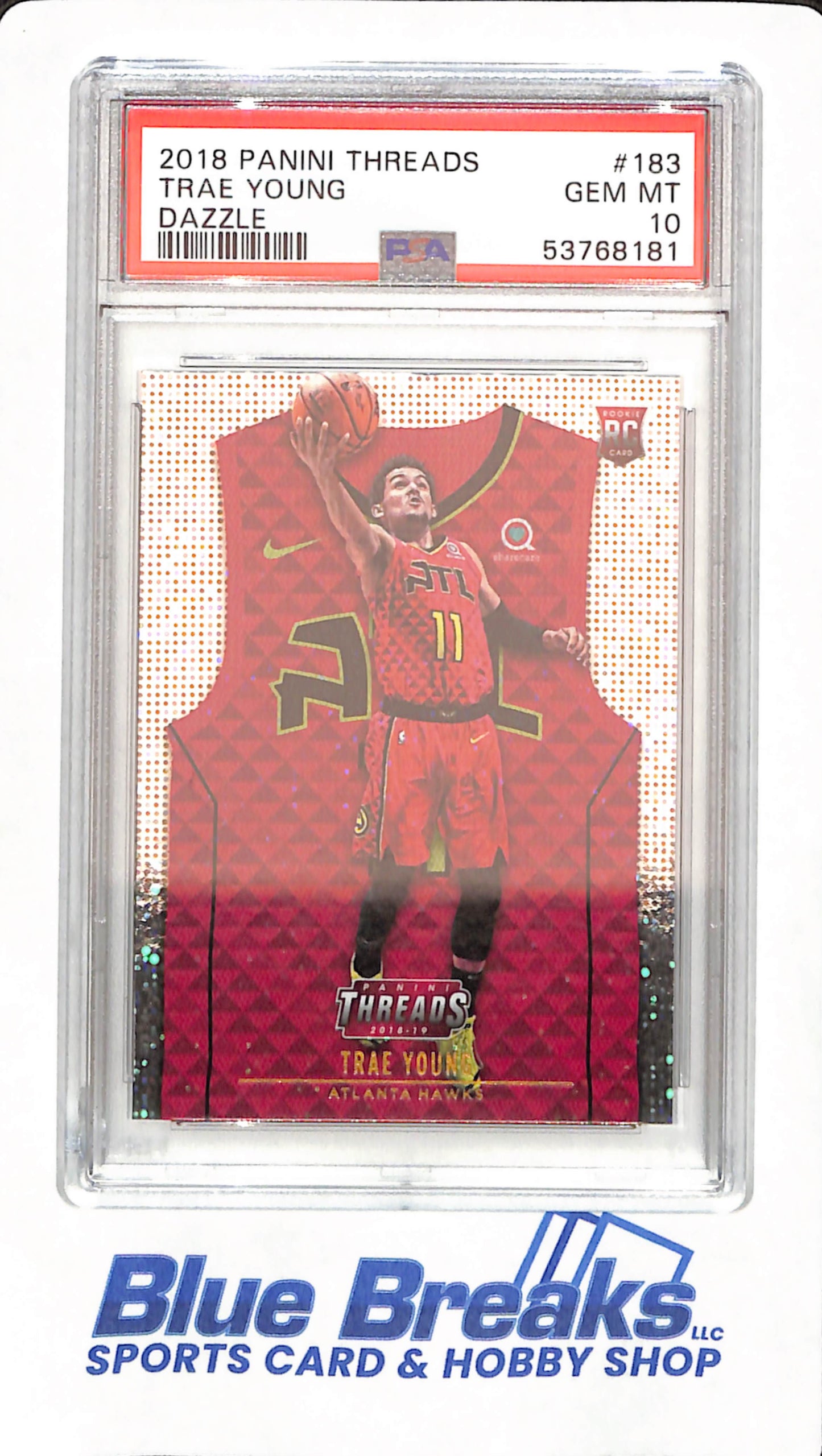 2018 Panini Threads - Trae Young - Basketball - Atlanta Hawks - # 183 - Dazzle - PSA 10