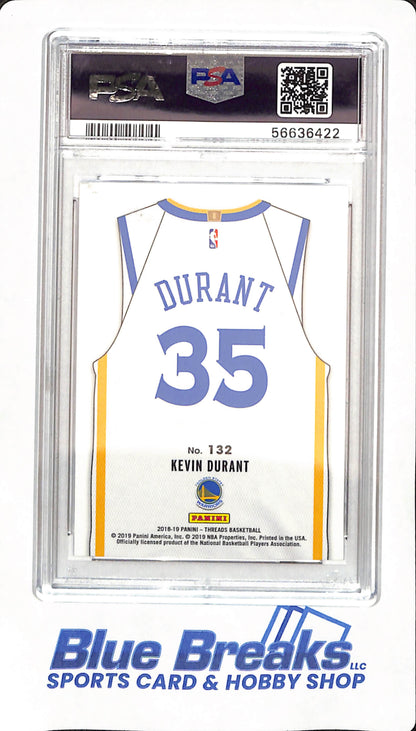 2018 Panini Threads - Kevin Durant - Basketball - Golden State Warriors - Premium Blue -  # 132 - Dazzle - PSA 9 - 22/85