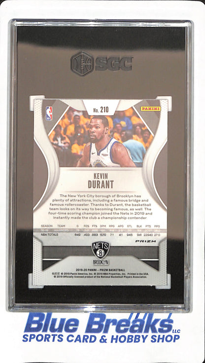 2019-20 Panini Prizm - Kevin Durant - Basketball - Brooklyn Nets - Golden State Warriors - # 210 - Red / White / Blue - SGC 9