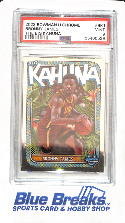 2023 Bowman U Chrome - Bronny James - Basketball - Los Angeles Lakers - # BK 1 - The Big Kahuna - PSA 9