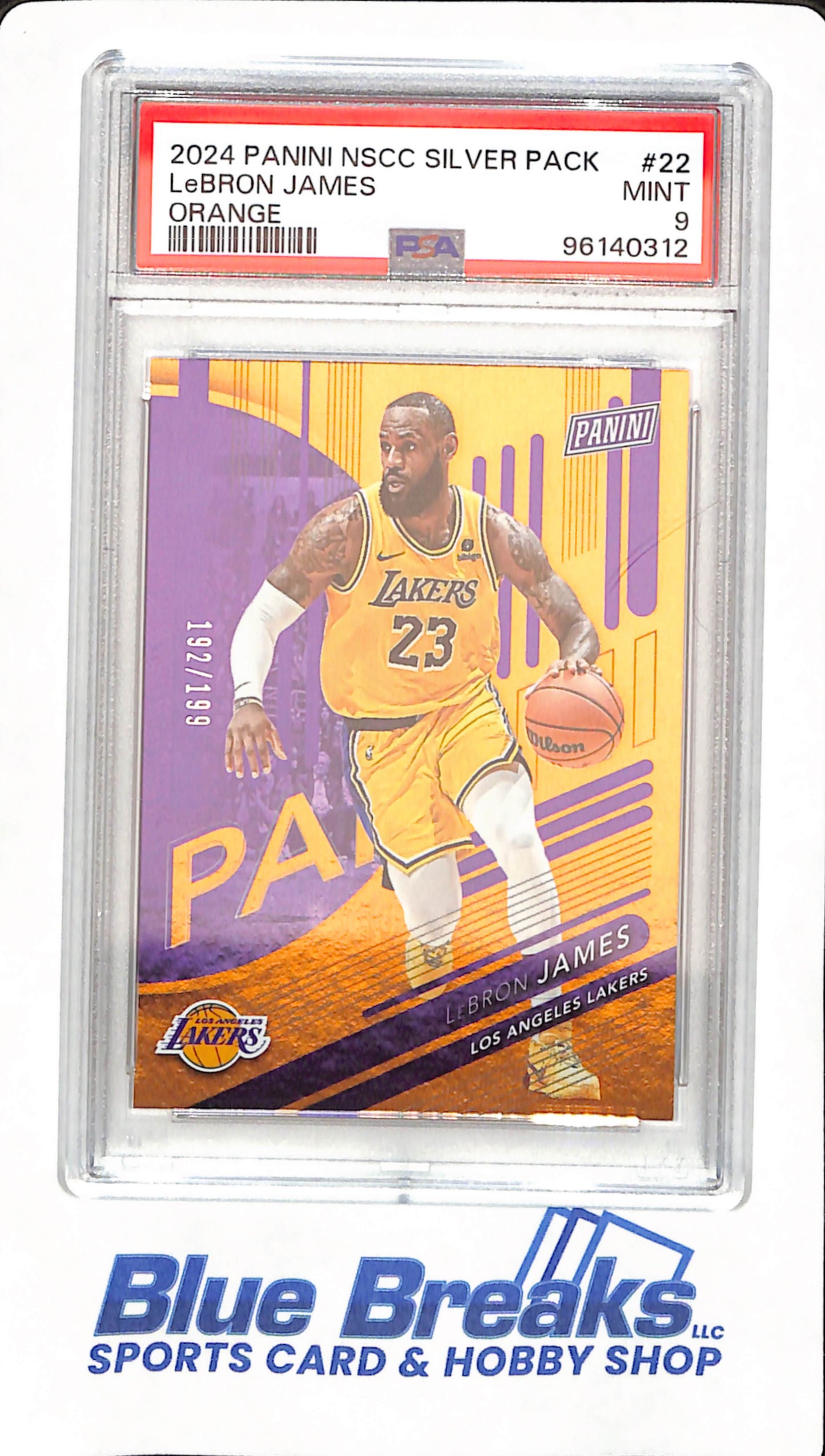 2024 Panini National VIP Silver Pack - LeBron James - Orange - 192/199 - # 22 - PSA 9 - Basketball - Los Angeles Lakers