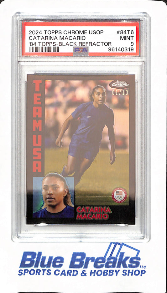 2024 Topps Chrome US Olympics Soccer - Catarina Macario - Team USA - # 84T6 - 1/10 - PSA 9