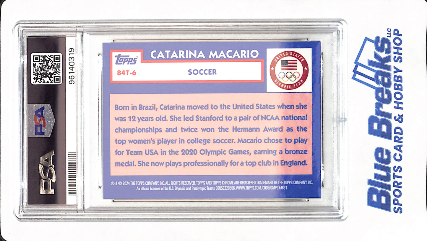 2024 Topps Chrome US Olympics Soccer - Catarina Macario - Team USA - # 84T6 - 1/10 - PSA 9