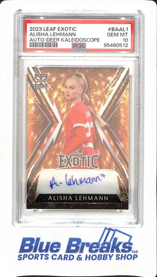 2023 Leaf Exotic - Alisha Lehmann - Soccer - 2/2 - Autographed - Deer Kaleidoscope - # BAAL1 - PSA 10