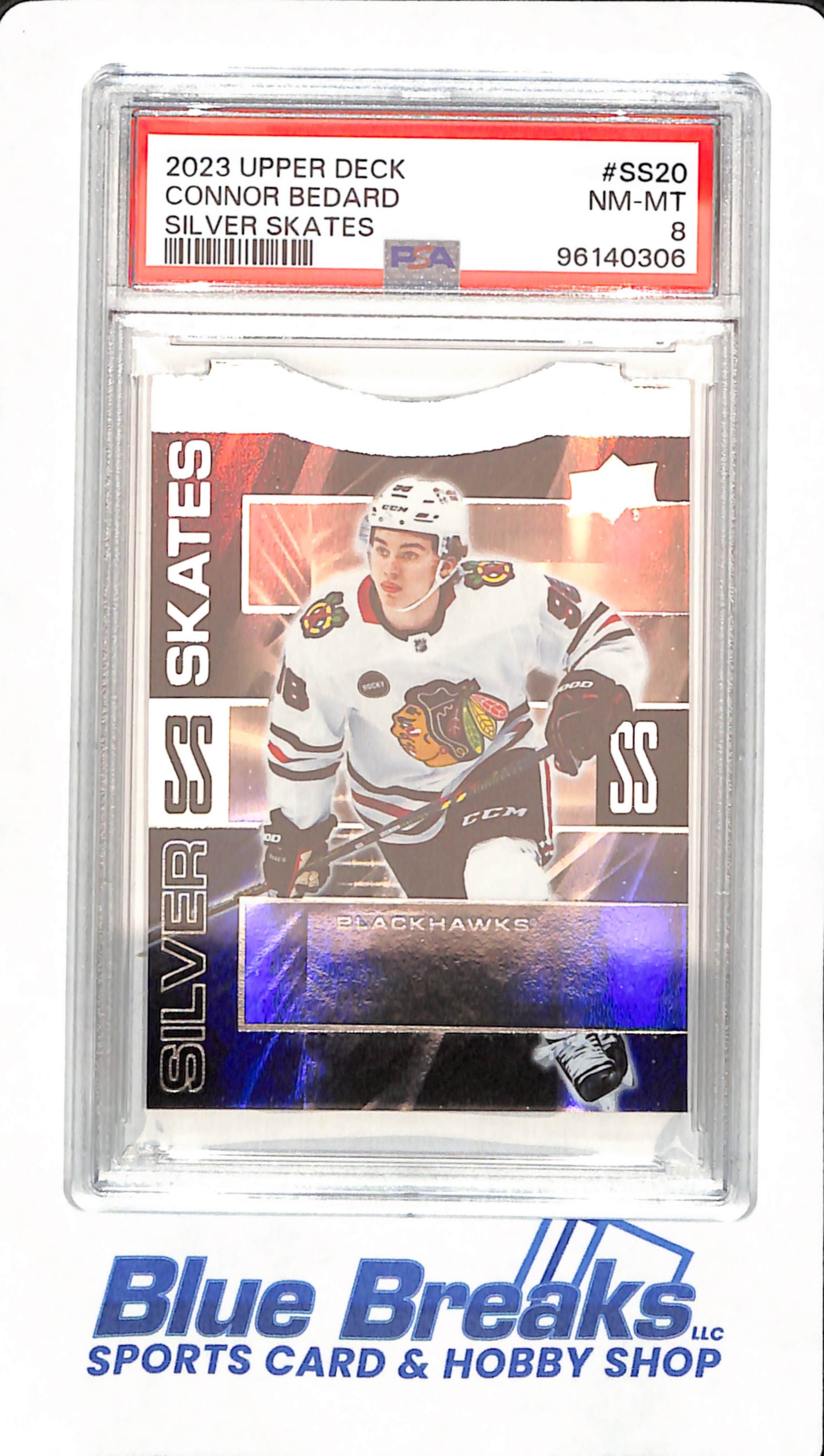 2023 Upper Deck - Connor Bedard - Silver Skates - # SS20 - Ice Hockey - Chicago Blackhawks - PSA 8