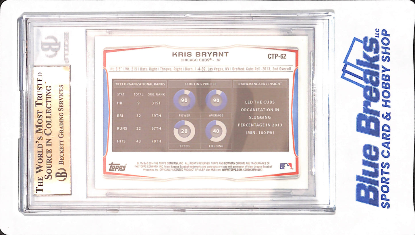 2014 Bowman Chrome Draft - Kris Bryant - Baseball - Chicago Cubs - # CTP62 - Top Prospects - BGS Beckett 9.5