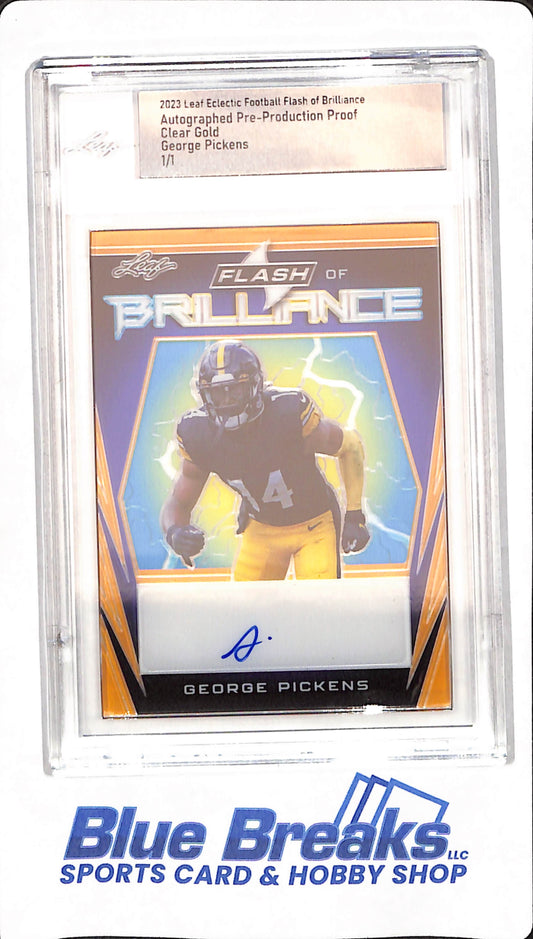 2023 Leaf Eclectic - Football - George Pickens - Pittsburgh Steelers - Clear Gold - Autographed - 1/1