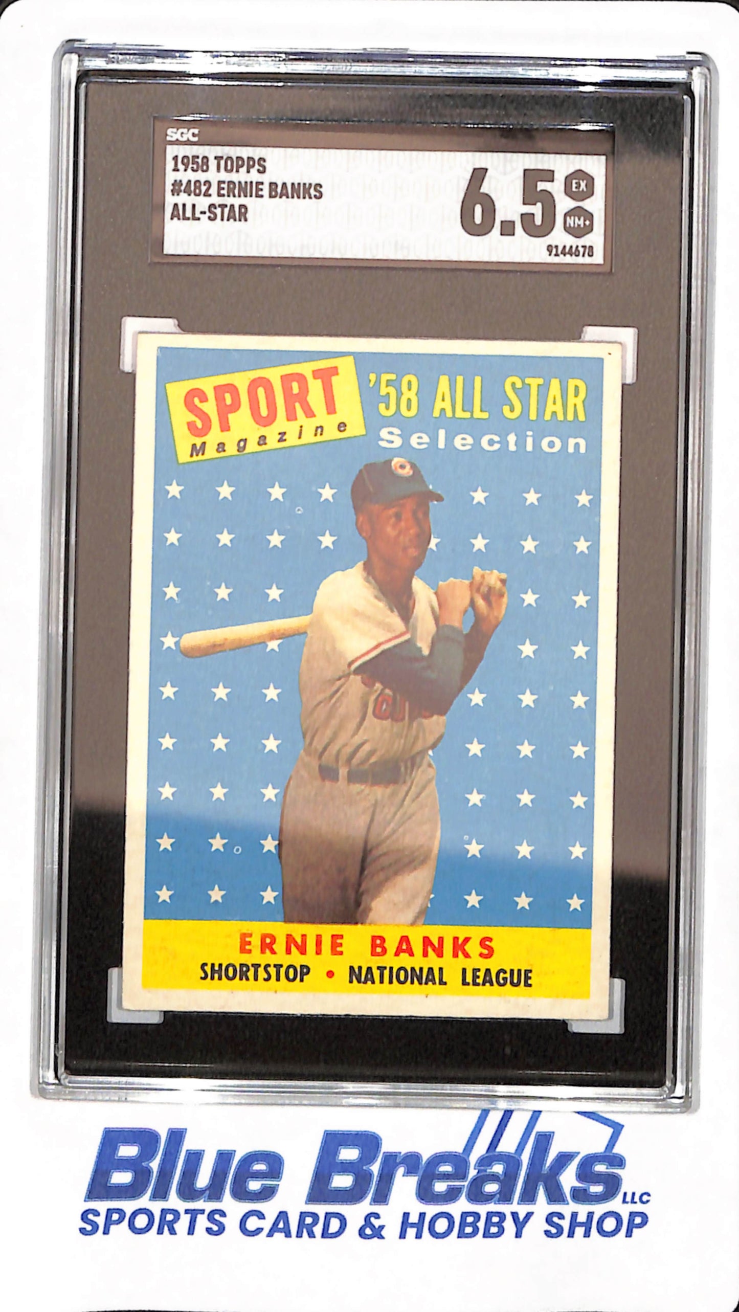 1958 Topps - Ernie Banks - Baseball - Chicago Cubs - # 482 - All Star - SGC 6.5