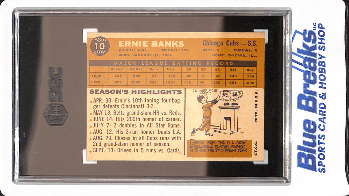 1960 Topps - Ernie Banks - Baseball - Chicago Cubs - # 10 - SGC 5.5