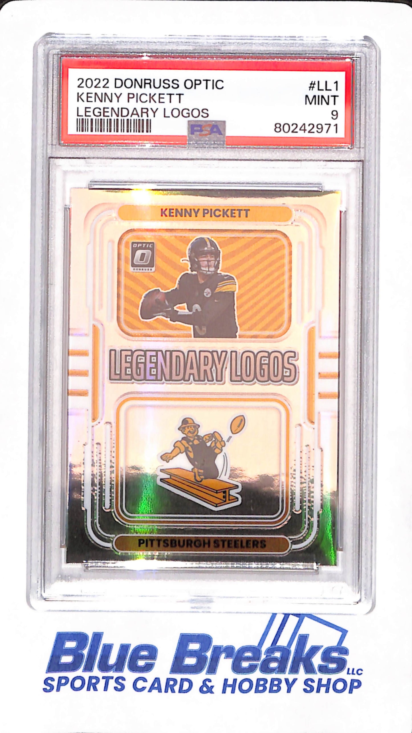 2022 Donruss Optic - Kenny Pickett - Football - Pittsburgh Steelers - # LL1 - Legendary Logos - PSA 9