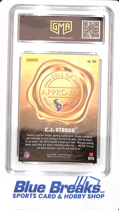 2023 Zenith - C J Stroud - Football -  Houston Texans - # 24 - Zeal of Approval - Rookie - GMA 10