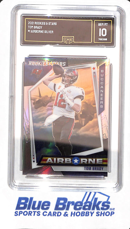 2021 Rookies & Stars - Tom Brady - Football - Tampa Bay Buccaneers - # 1 - Airborne Silver - GMA 10