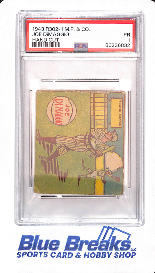 1943 R302 - Joe DiMaggio - Baseball - Hand Cut - PSA 1