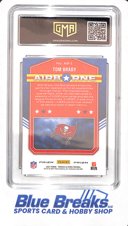 2021 Rookies & Stars - Tom Brady - Football - Tampa Bay Buccaneers - # 1 - Airborne Silver - GMA 10