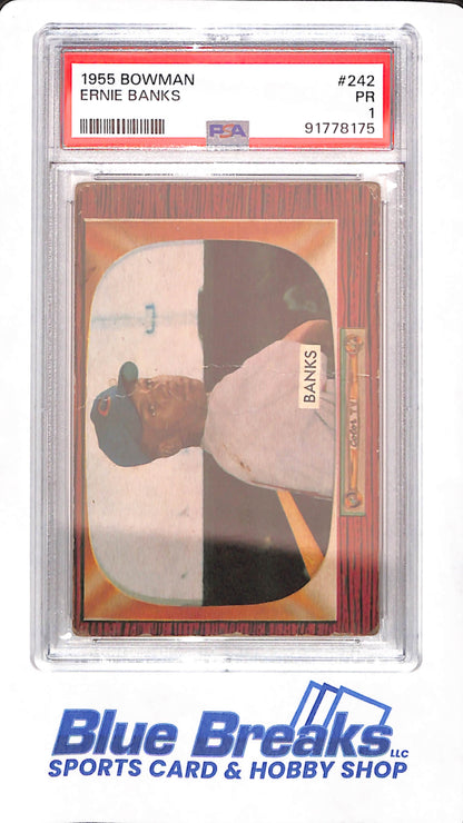 1955 Bowman - Ernie Banks - Baseball - Chicago Cubs - # 242 - PSA 1