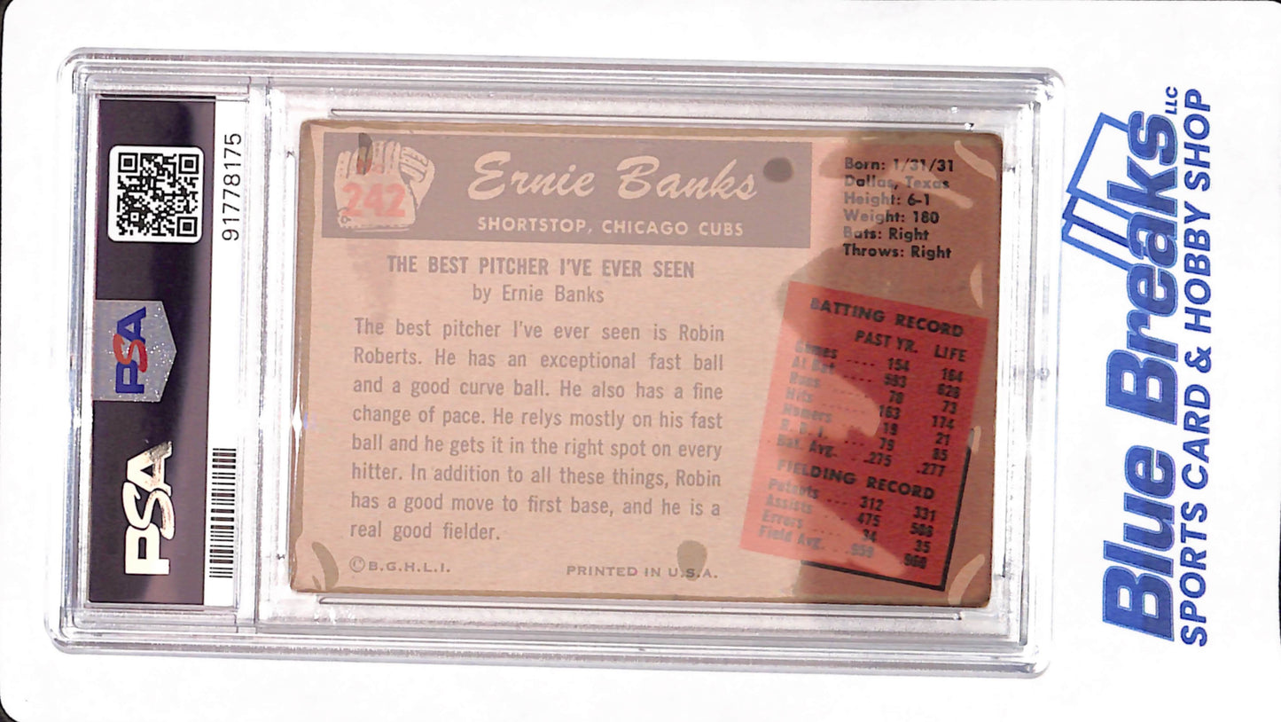 1955 Bowman - Ernie Banks - Baseball - Chicago Cubs - # 242 - PSA 1