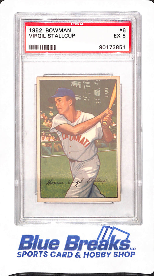 1952 Bowman - Virgil Stallcup - Baseball - Cincinnati Reds - # 6 - PSA 5