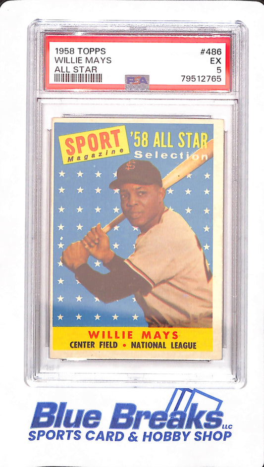 1958 Topps - Willie Mays - Baseball - San Francisco Giants - All Star - # 486 - PSA 5