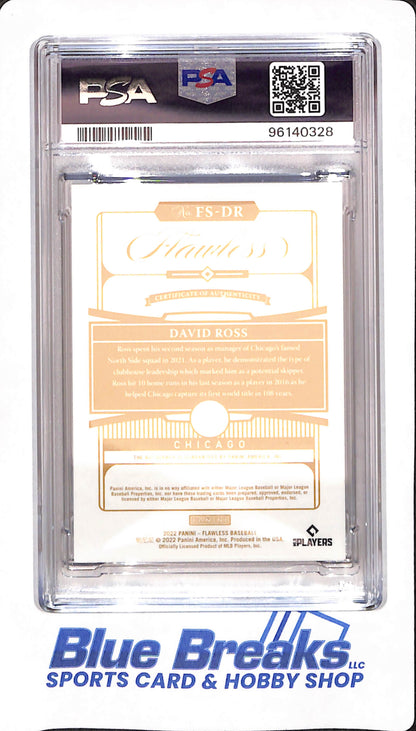 2022 Flawless - David Ross - Baseball - Chicago Cubs - # FSDR - Ruby - 14/20 - Autographed - PSA 8