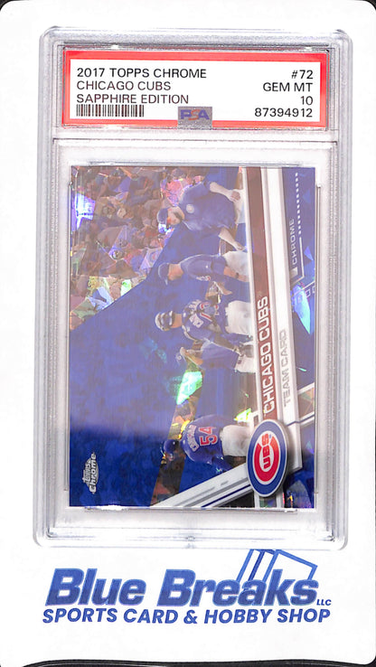 2017 Topps Chrome - Chicago Cubs - Baseball - Sapphire Edition - # 72 - PSA 10