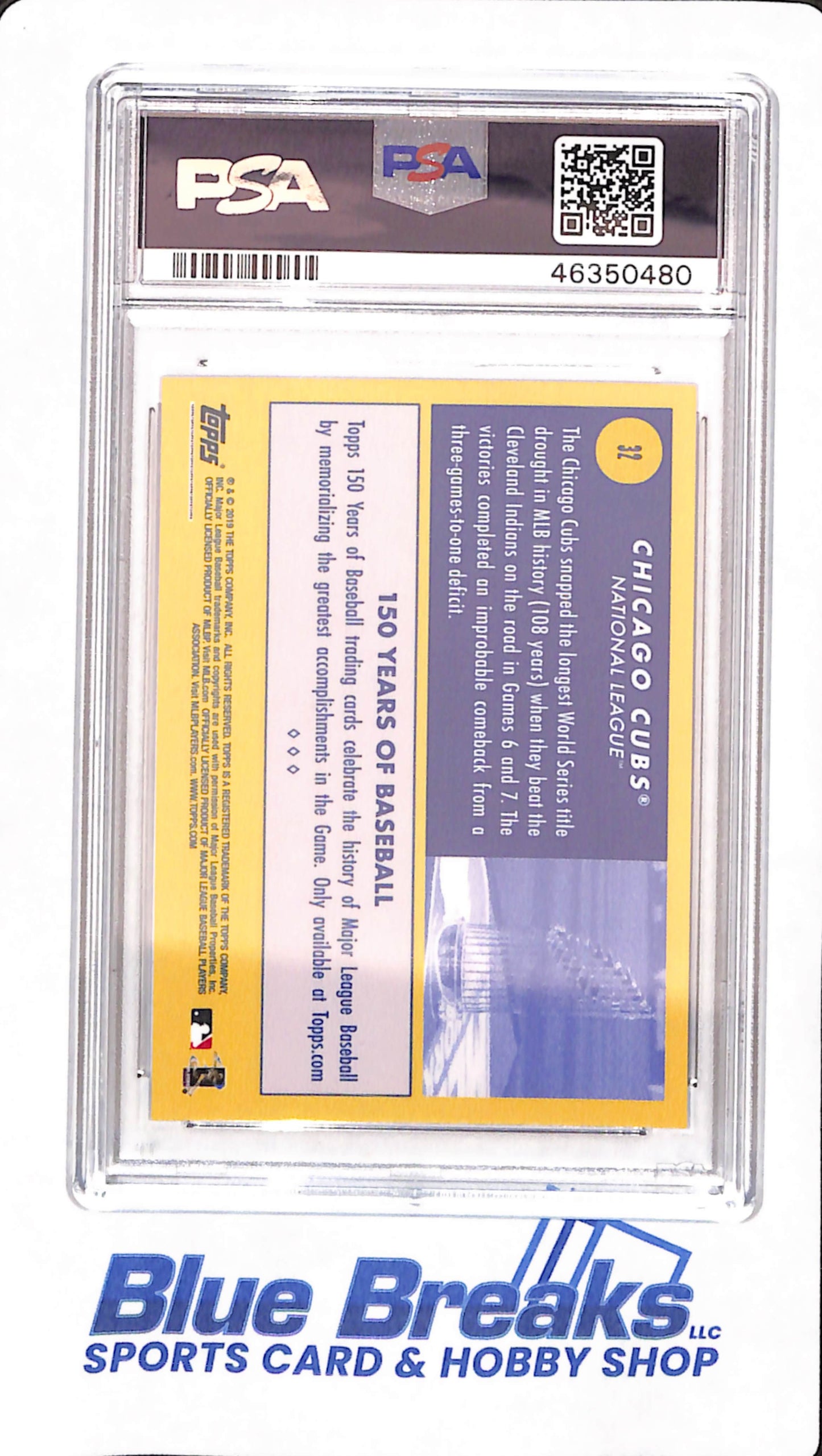 2019 Topps - Chicago Cubs - 150 Years of Baseball - # 32 - PSA 10