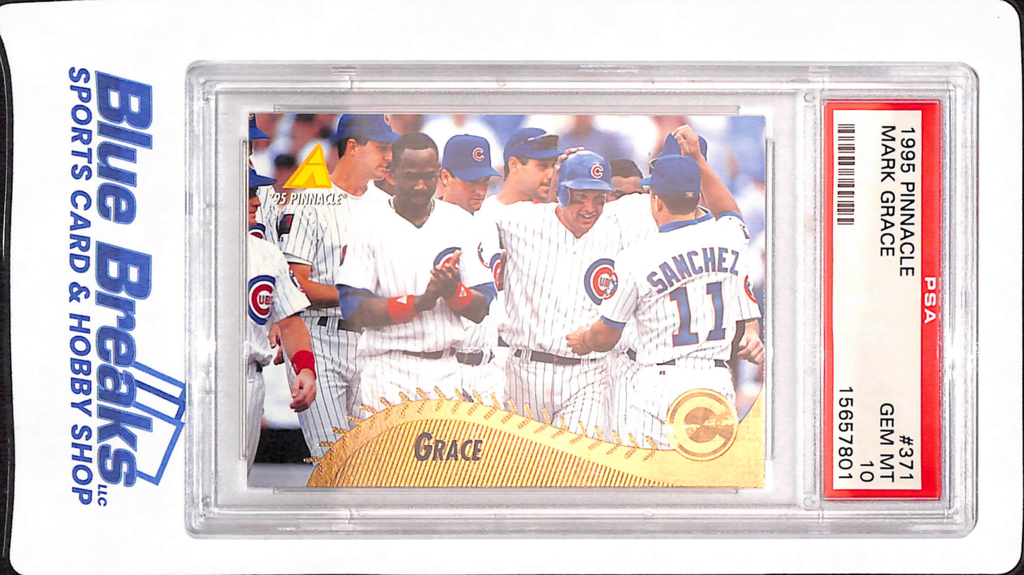 1995 Pinnacle - Mark Grace - Baseball - Chicago Cubs - # 371 - PSA 10