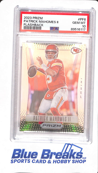 2023 Prizm - Patrick Mahomes II - Football - Kansas City Chiefs - Flashback - # PF6 - PSA 10