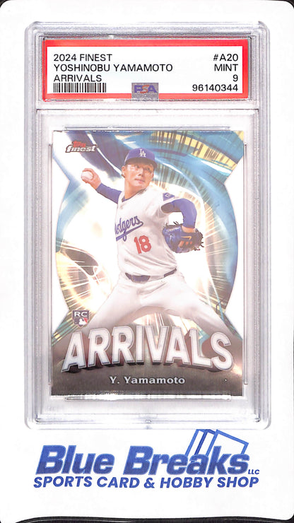 2024 Finest - Yoshinobu Yamamoto - Baseball - Los Angeles Dodgers - Arrivals - Die Cut - # A20 - PSA 9