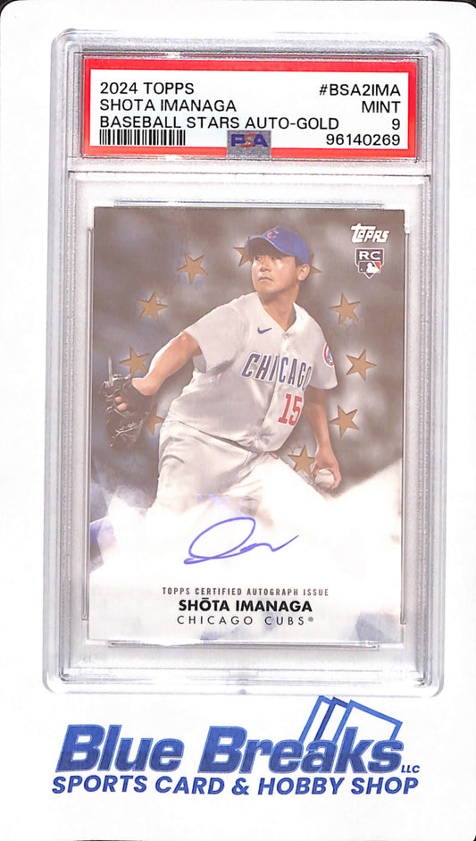 2024 Topps - Shota Imanaga - Baseball - Chicago Cubs - # BSA2IMA - Stars Auto Gold - PSA 9 - 08/50