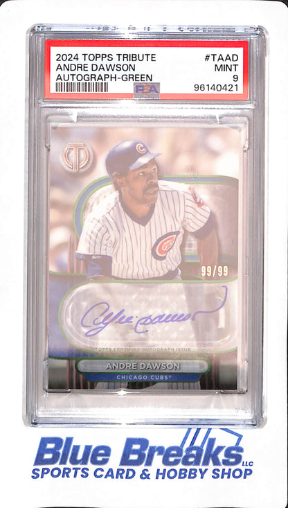 2024 Topps Tribute - Andre Dawson - Baseball - Chicago Cubs - # TAAD - Autograph - Green - 99/99 - PSA 9