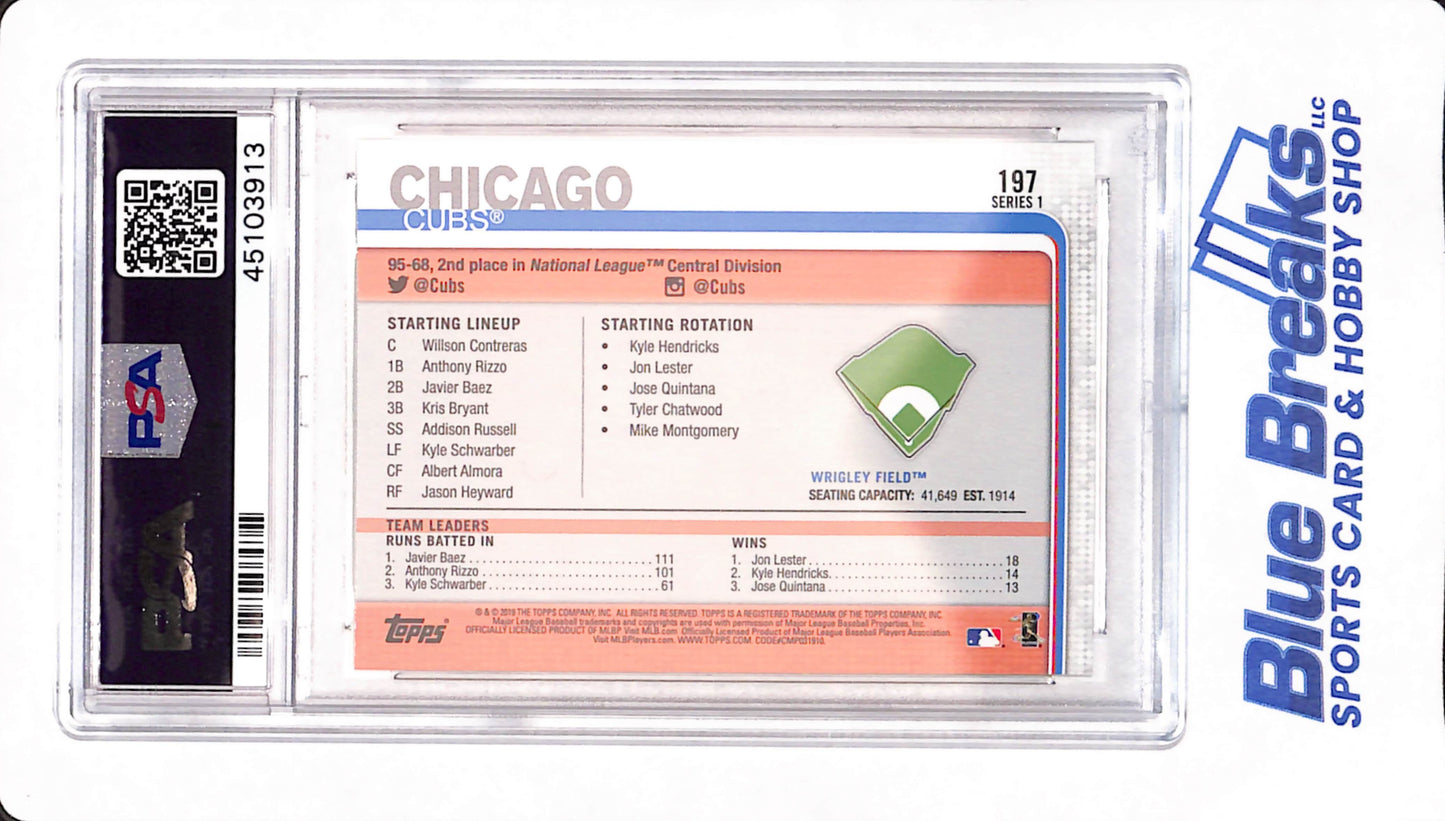 2019 Topps - Wrigley Field - Chicago Cubs - Baseball - # 197 - Yellow - PSA 10