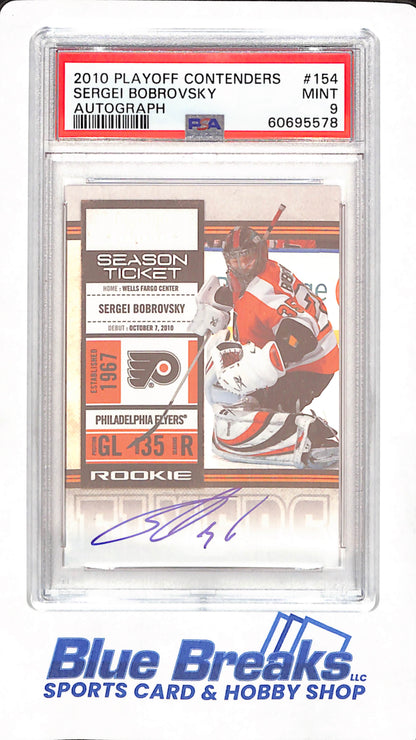 2010 Playoff Contenders - Sergei Bobrovsky - Ice Hockey - # 154 - Rookie - Philadelphia Flyers - Autographed - PSA 9