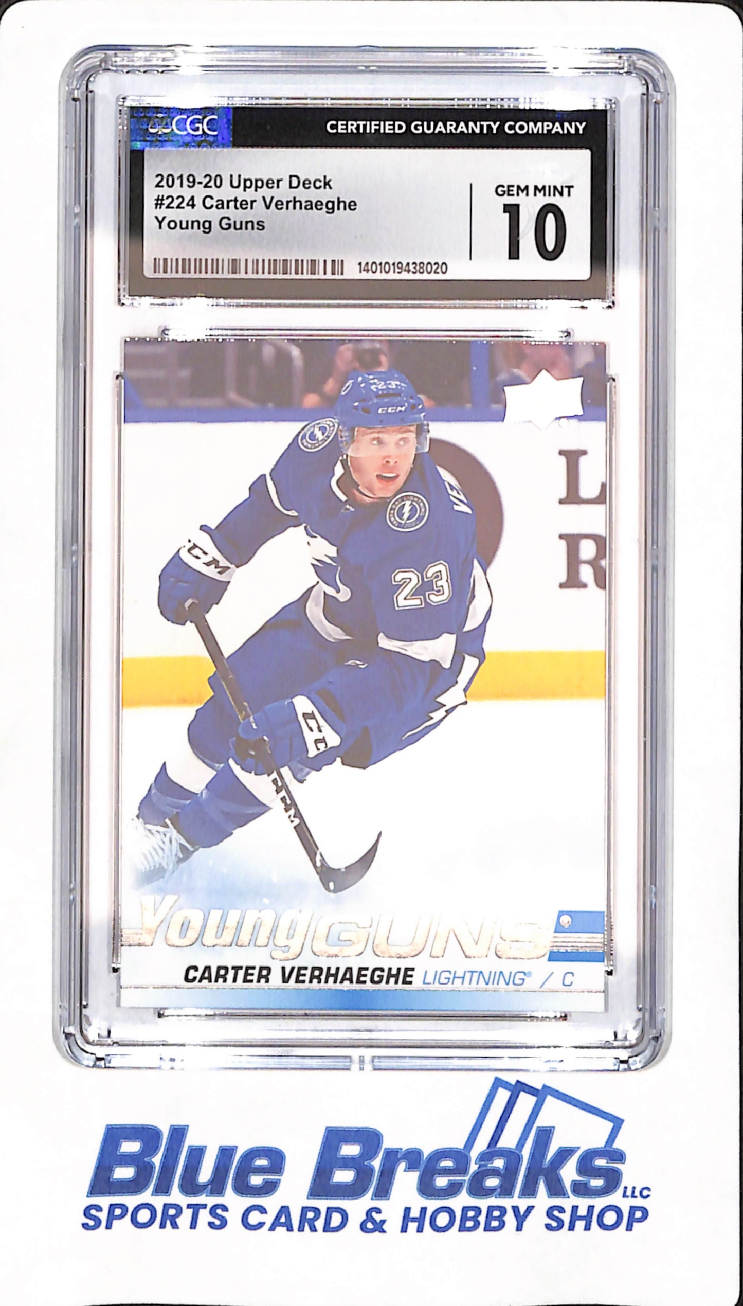 2019-20 Upper Deck - Carter Verhaeghe - Ice Hockey - Tampa Bay Lightning - Young Guns - CGC 10 - #224