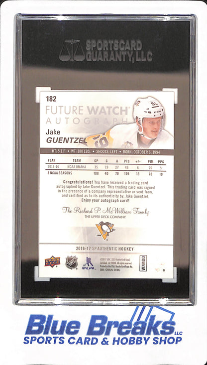 2016-17 SP Authentic - Jake Guentzel - Future Watch - Ice Hockey - Pittsburgh Penguins - Autographed - #182 - SGC  9.5 - 847/99