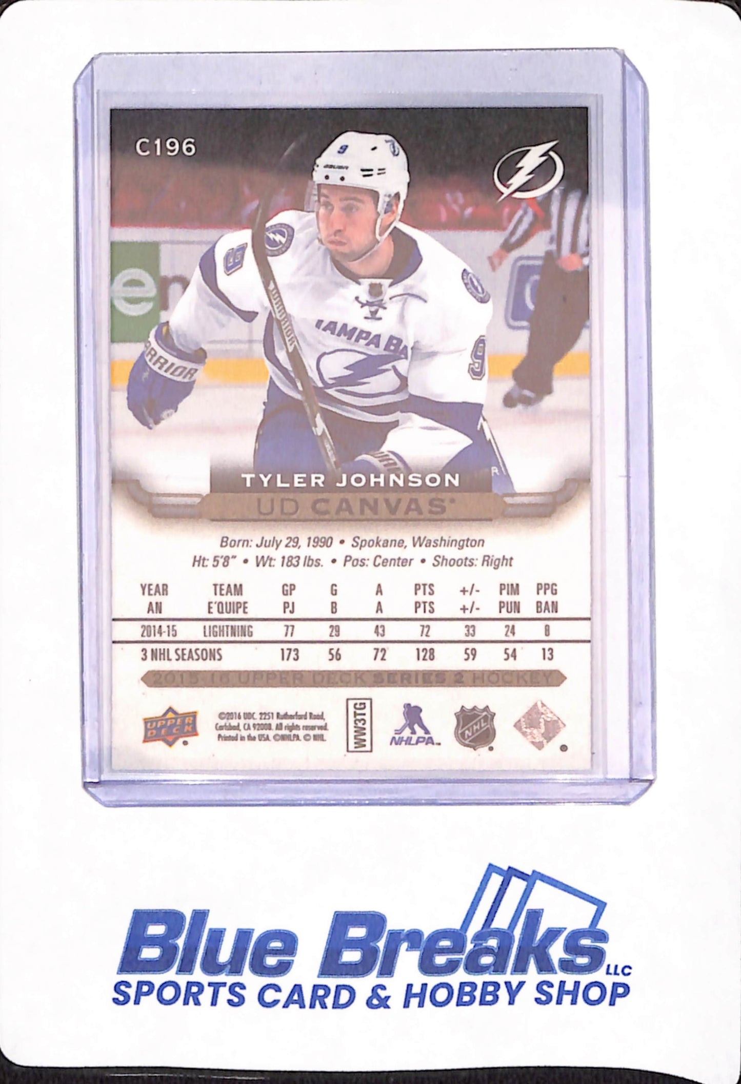 2016 Upper Deck Canvas - Tyler Johnson - Ice Hockey - Tampa Bay Lightning - # C196