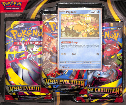2025 Pokemon Mega Evolution 3 Pack Blister (Psyduck) - Sealed Wax