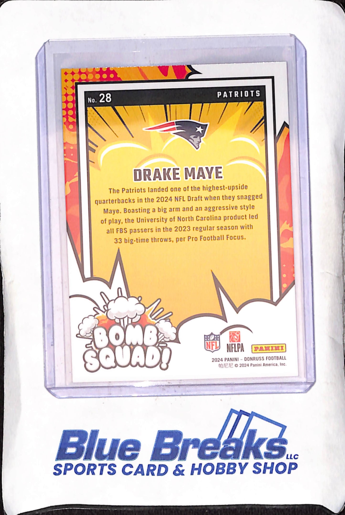 2024 Panini Donruss - Drake Maye - Bomb Squad - New England Patriots - Football - #28